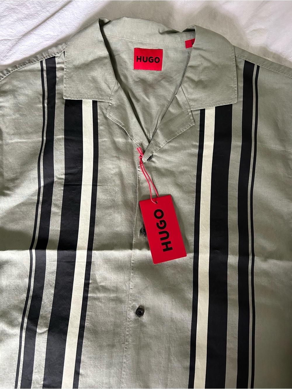 HUGO Green Striped Shirt